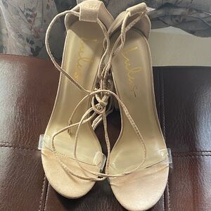 Lulu's Beige Strappy Heels